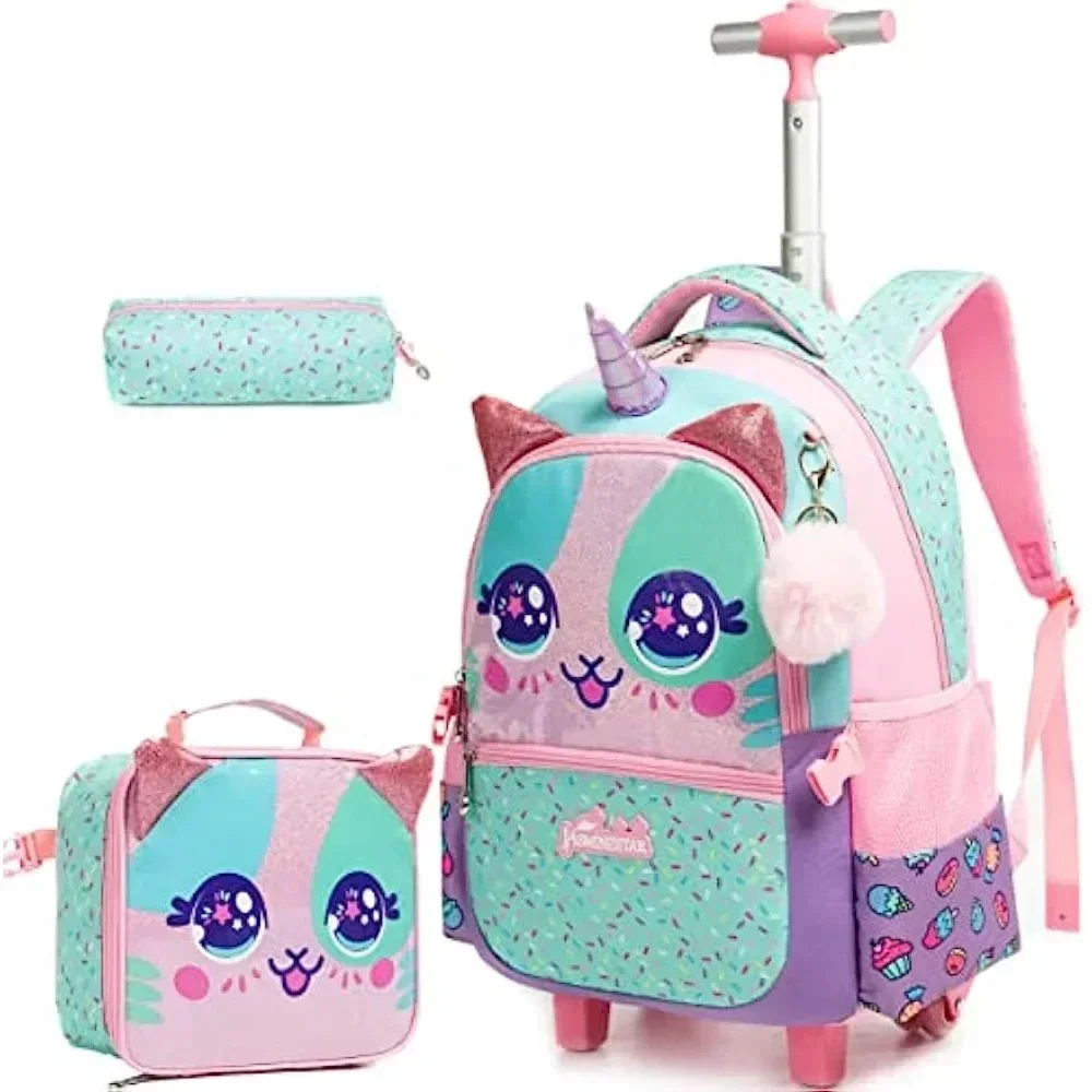 Women'S Kipling Bags - 3PCS Cute Rolling Backpack for Girls