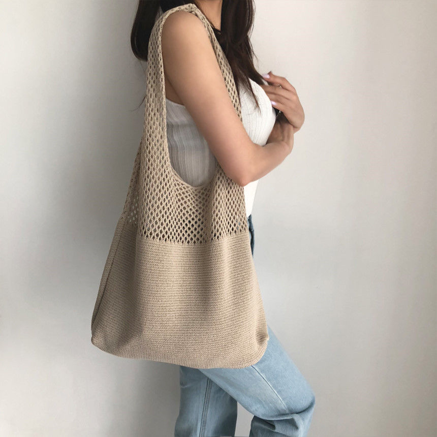 New Trend Women's Bag Crochet  - Crochet Market Bag ulasan dan harga