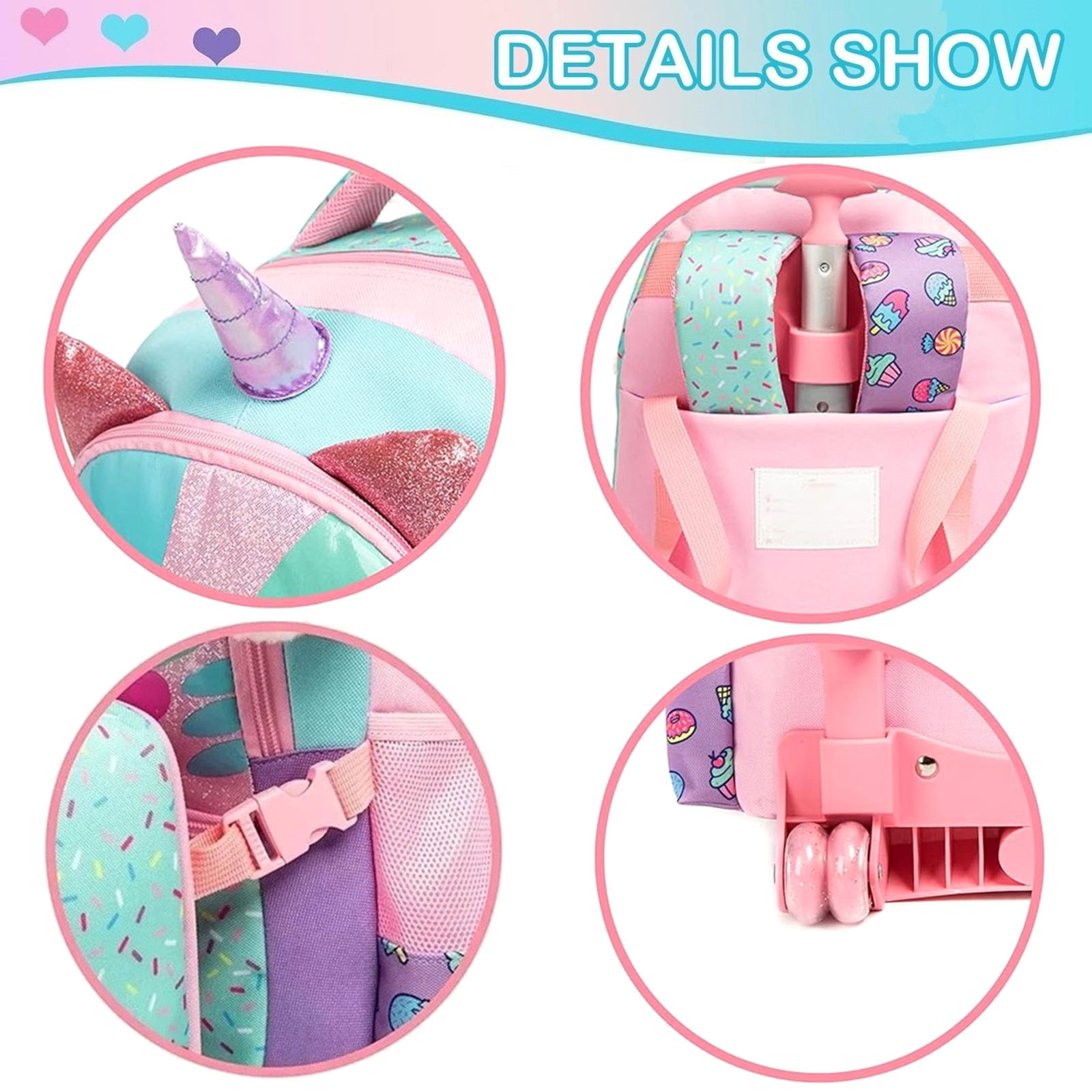 3PCS Cute Rolling Backpack for - Women'S Kipling Bags ulasan dan harga