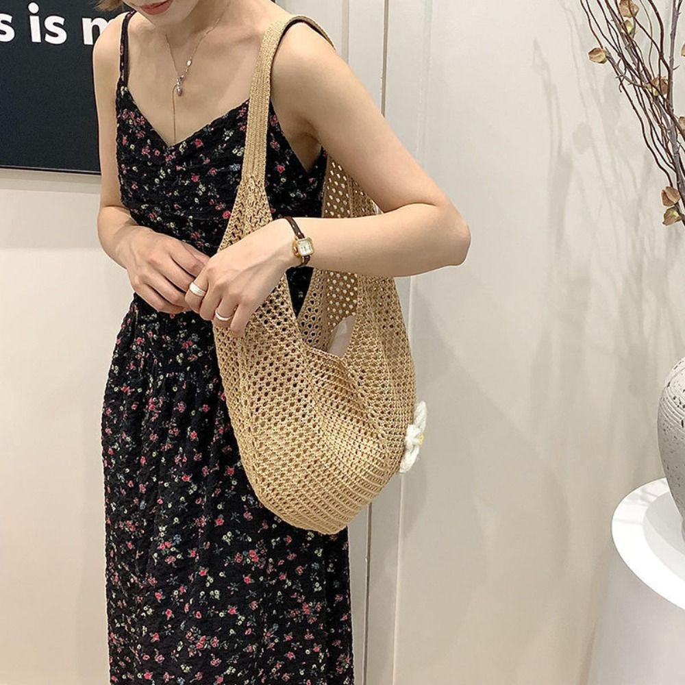 Handmade Crochet Underarm Bag  - Crochet Market Bag ulasan dan harga