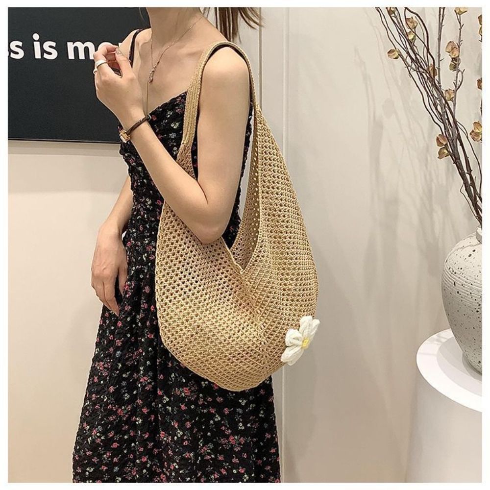 Handmade Crochet Underarm Bag  - Crochet Market Bag ulasan dan harga