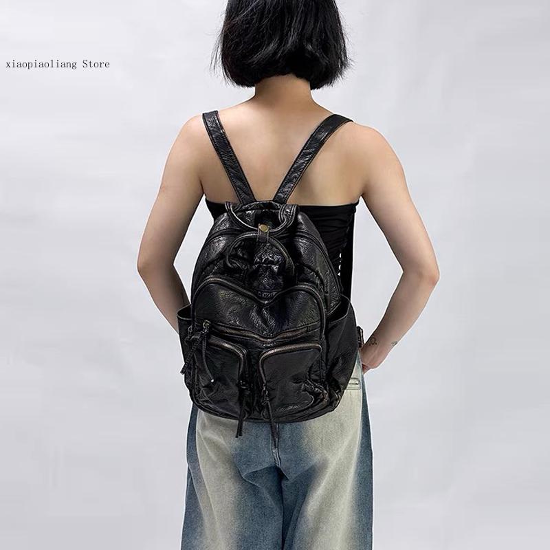 Luxury Soft Washed Pu Leather  - Women Bags For College ulasan dan harga