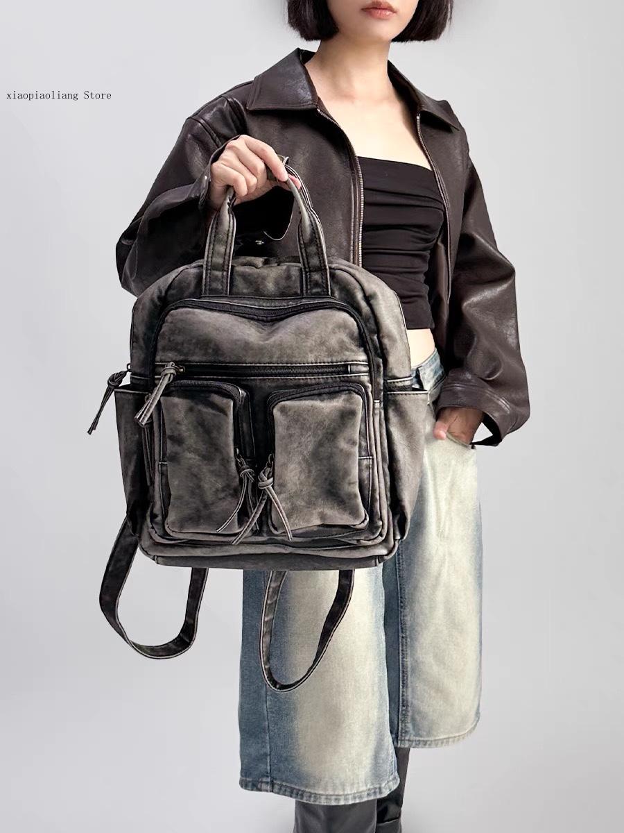 Luxury Soft Washed Pu Leather  - Women Bags For College ulasan dan harga