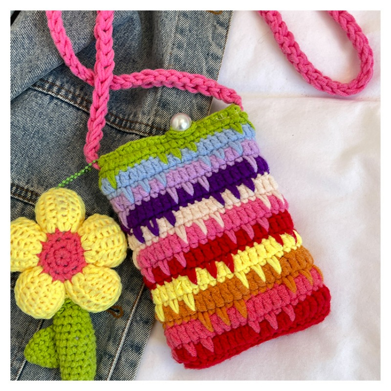 Knitted Wool Woman Bag Fashion - Crochet Market Bag ulasan dan harga