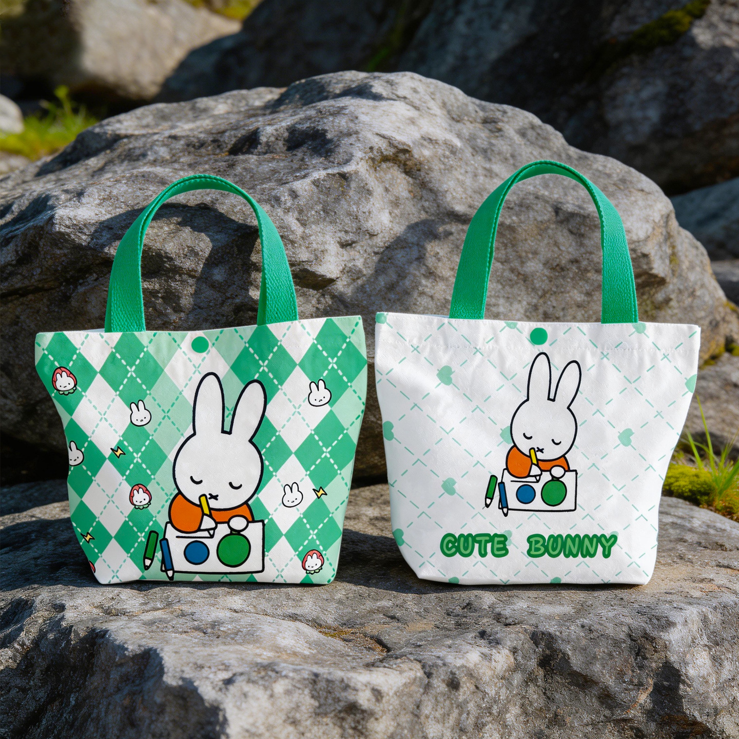 Creative Cartoon Miffy Rabbit  - Shopper Tote Canvas ulasan dan harga