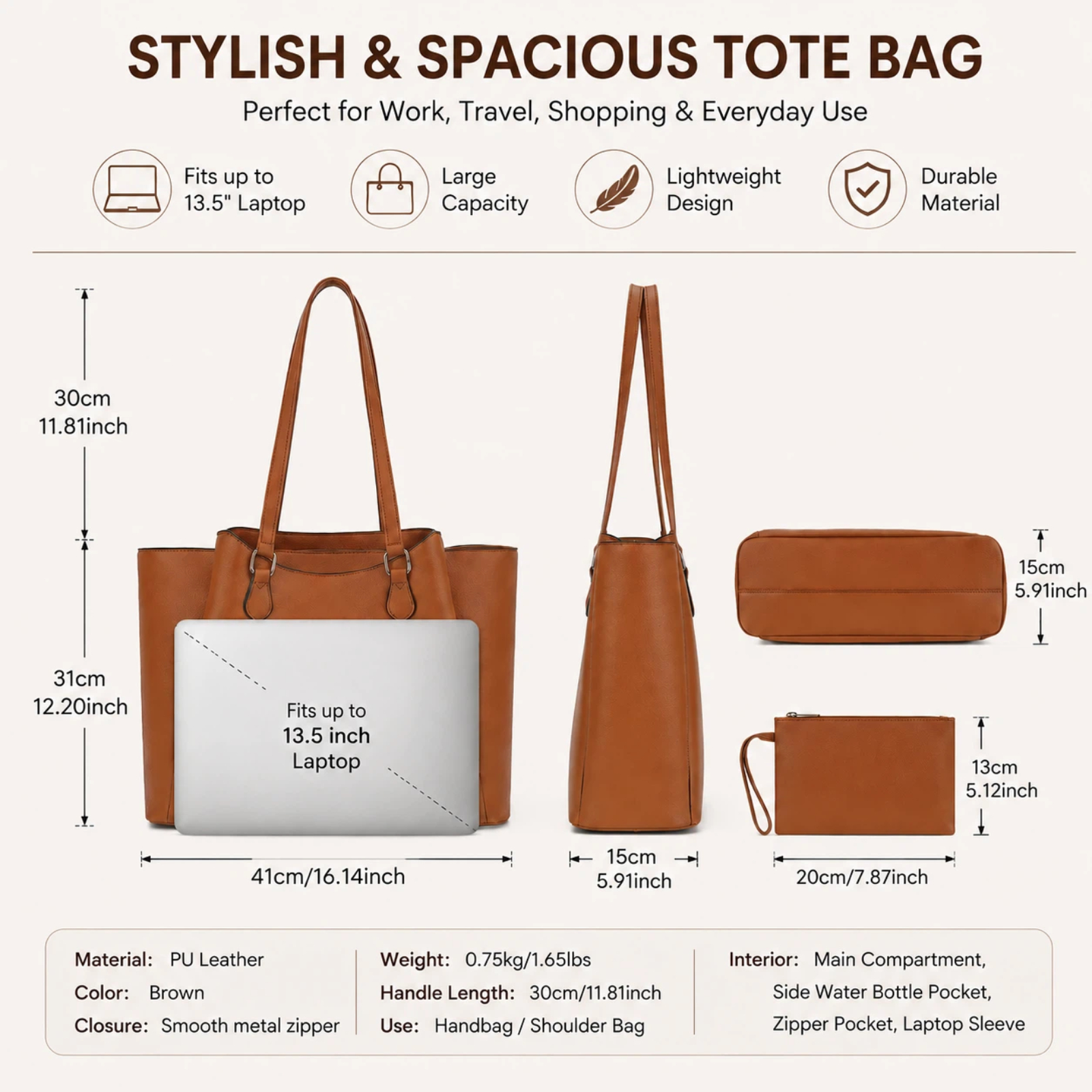 Tote Bag for Women, Large PU L - Women Bags Office ulasan dan harga