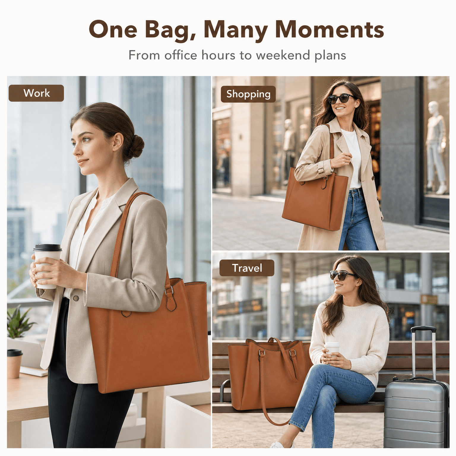 Tote Bag for Women, Large PU L - Women Bags Office ulasan dan harga