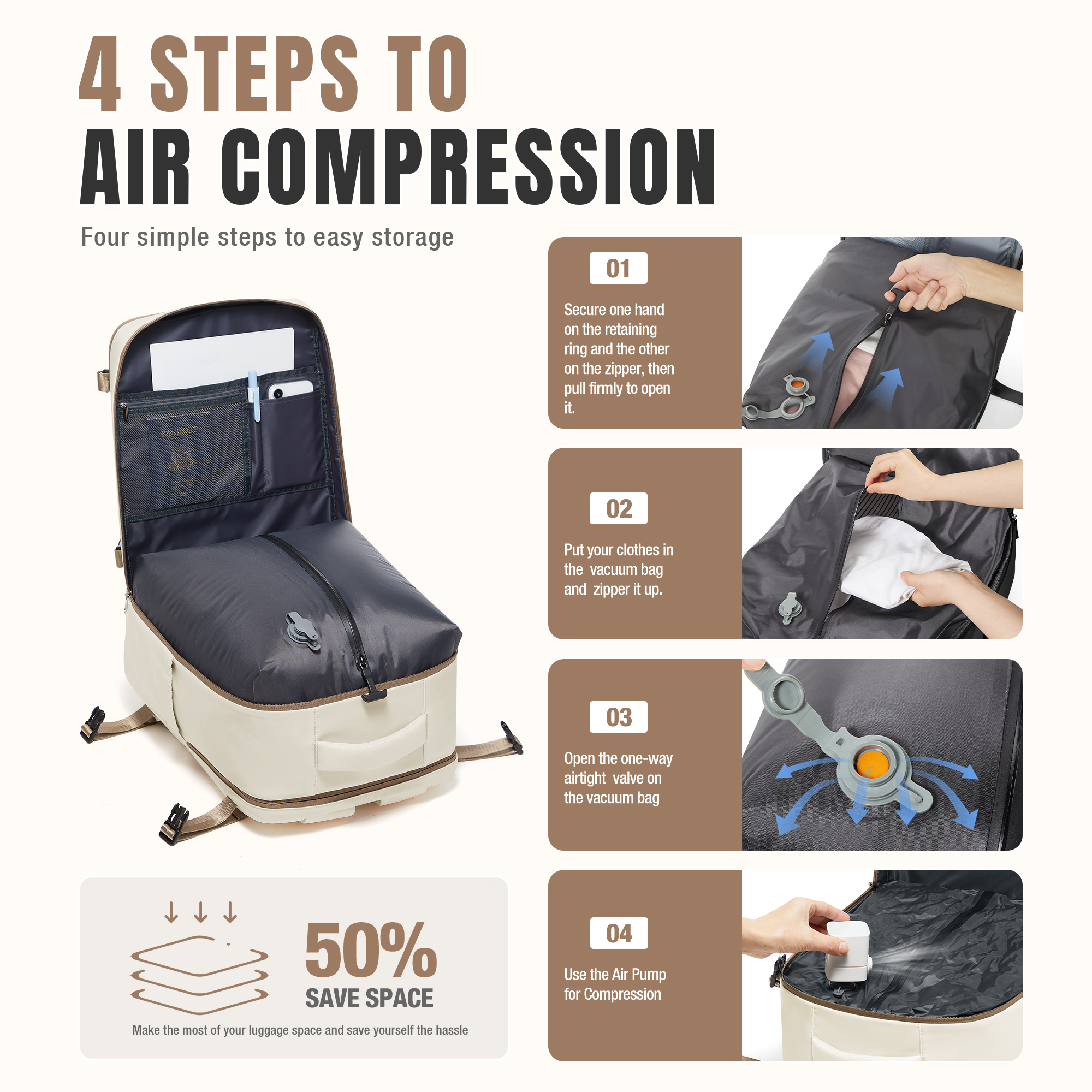 Vacuum Backpack Backpack Hand  - Women Bags Office ulasan dan harga