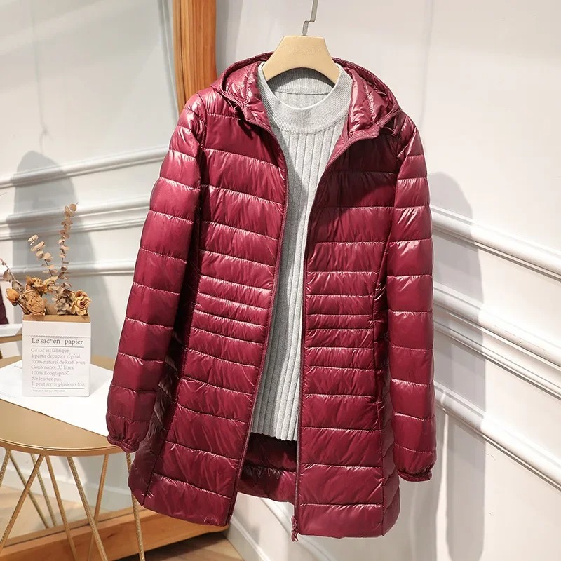 Female Long Down Jacket Light  - Women Bags Office ulasan dan harga