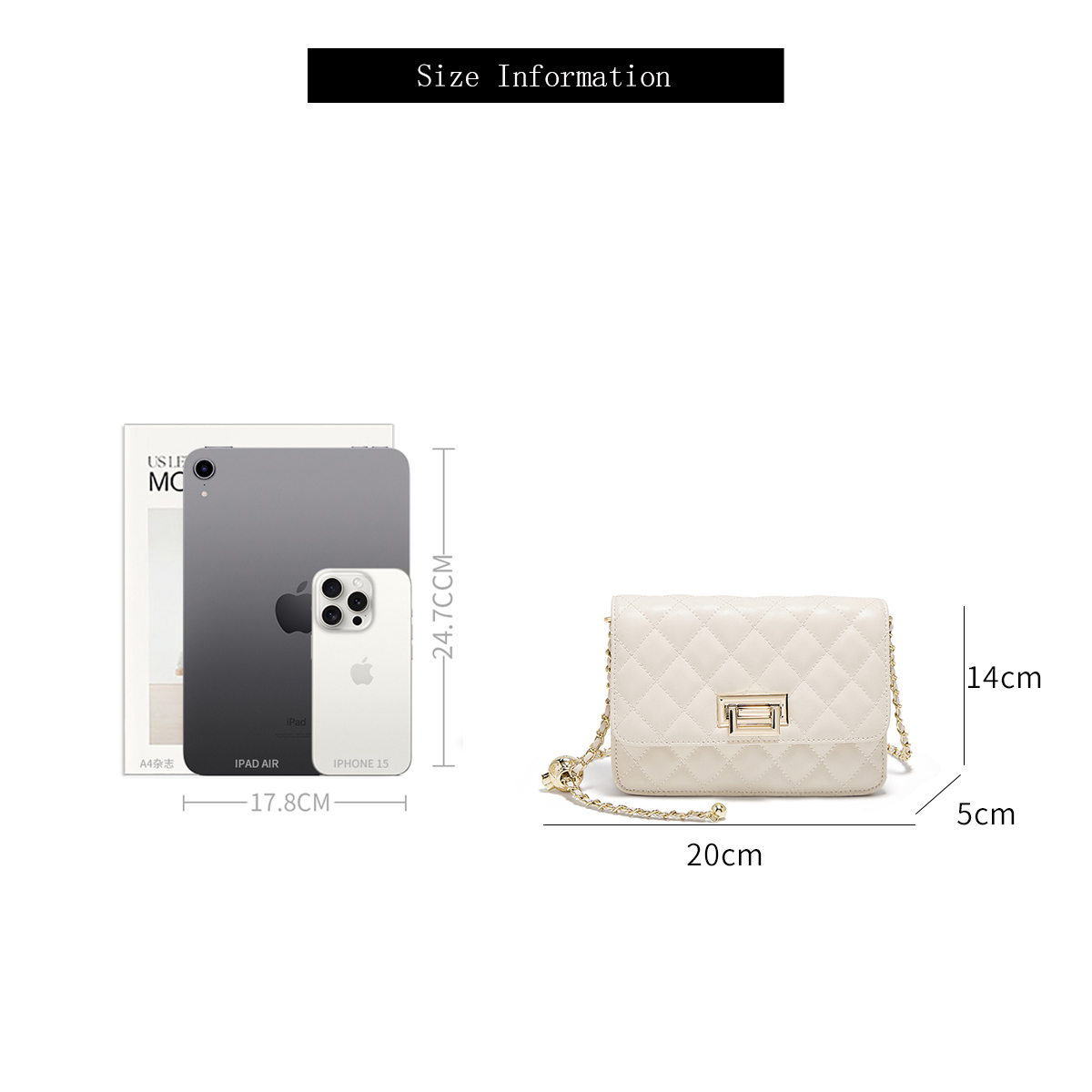 FOXER 2026 Women White Quilted - Women Bags 2026 Trends ulasan dan harga