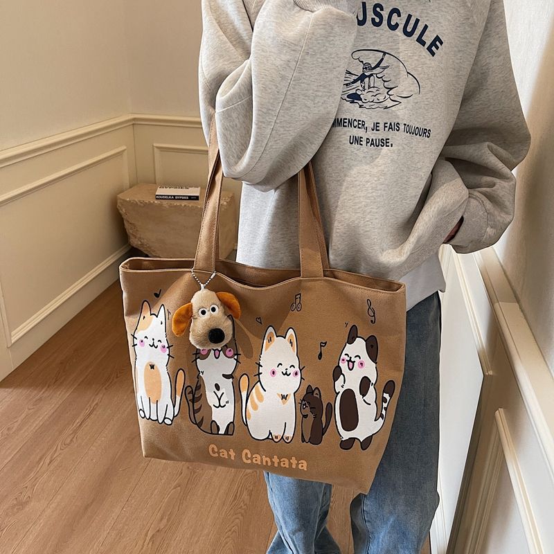 Korean Large-Capacity Canvas T - Women Bags For College ulasan dan harga