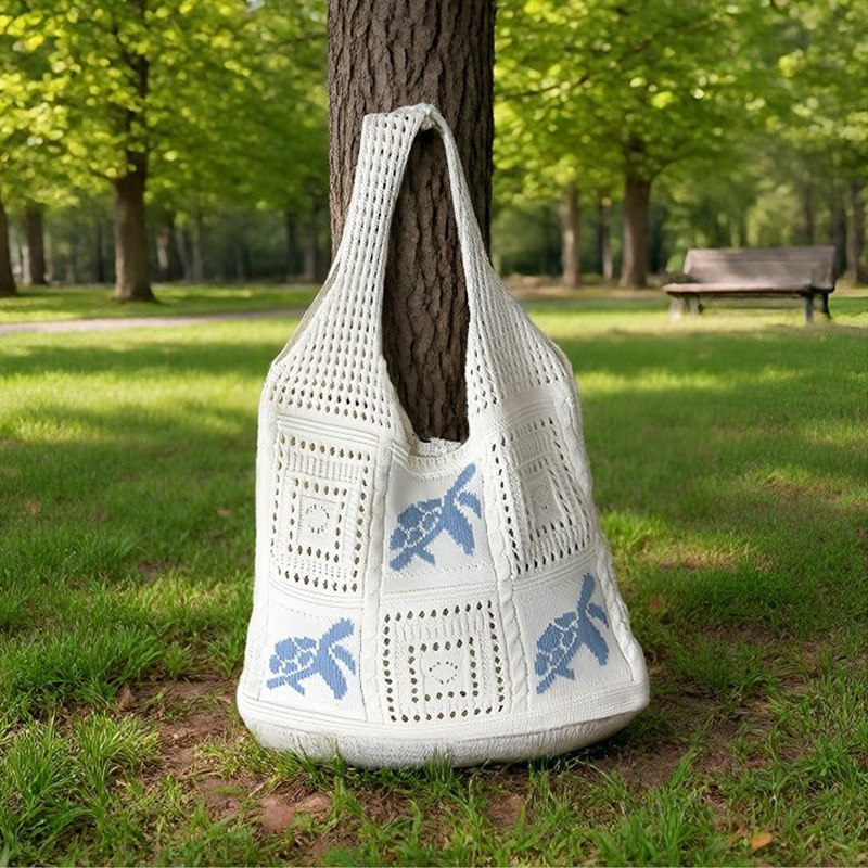 Trendy Large Capacity Crochet  - Crochet Market Bag ulasan dan harga