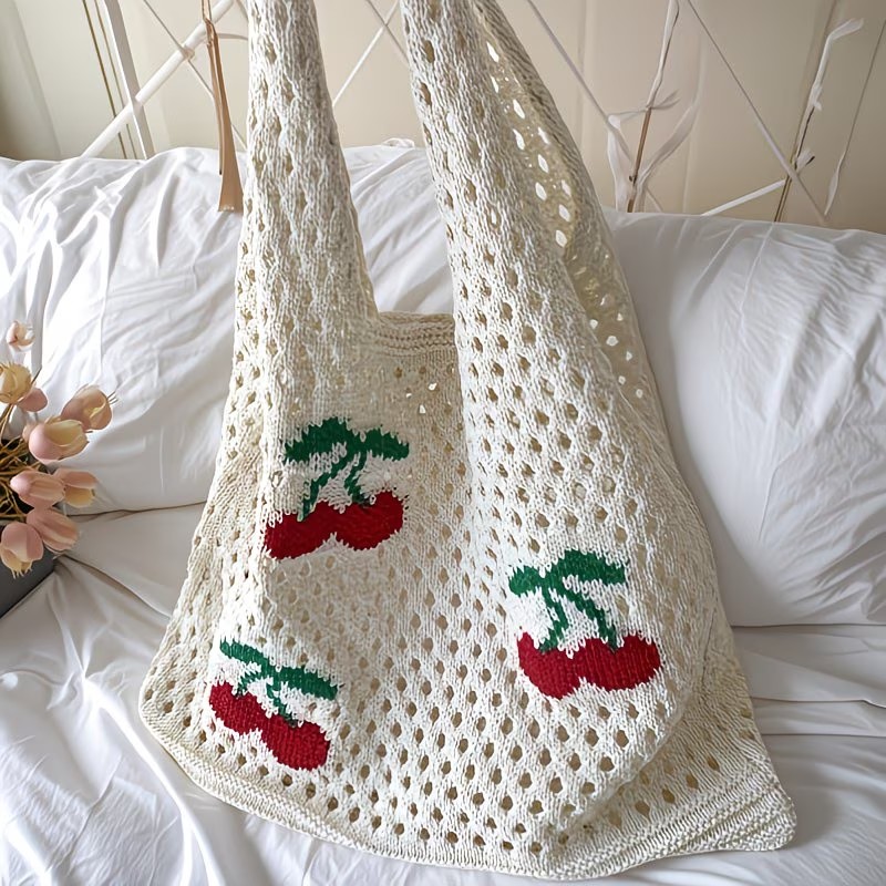 Women Stylish Turtle Cherry Pa - Crochet Market Bag ulasan dan harga