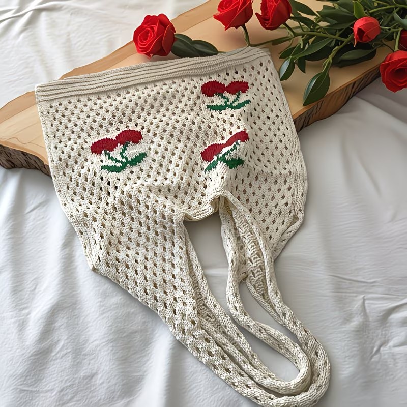 Women Stylish Turtle Cherry Pa - Crochet Market Bag ulasan dan harga