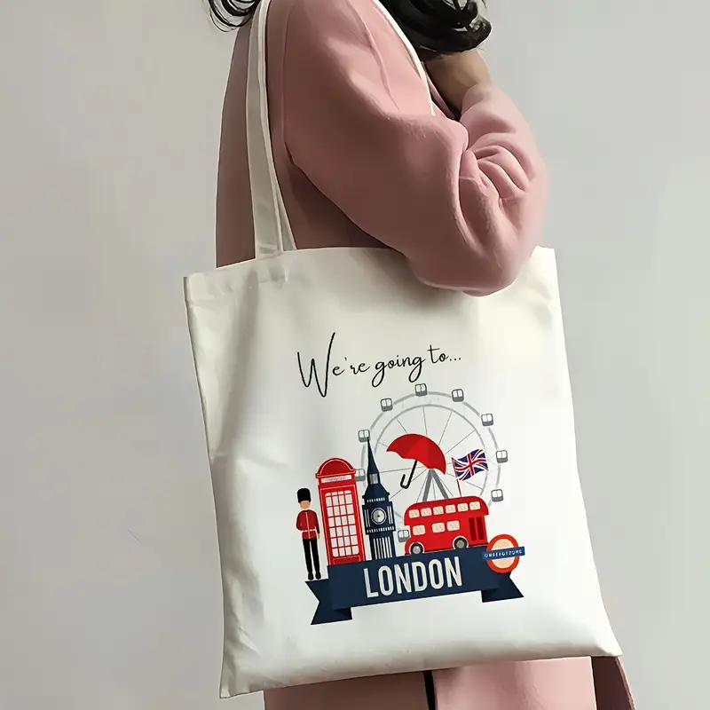 London Landmark Bus Phone Boot - Shopper Tote Canvas ulasan dan harga