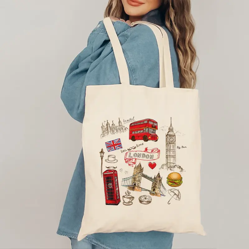 London Landmark Bus Phone Boot - Shopper Tote Canvas ulasan dan harga