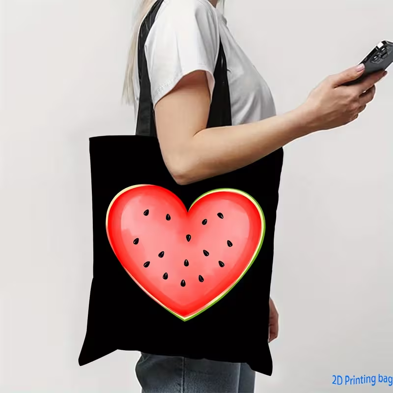 Leopard Print Heart Love Lette - Shopper Tote Canvas ulasan dan harga