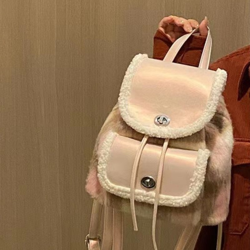 Retro Plush Soft Leather Backp - Women Bags Trend 2025 ulasan dan harga