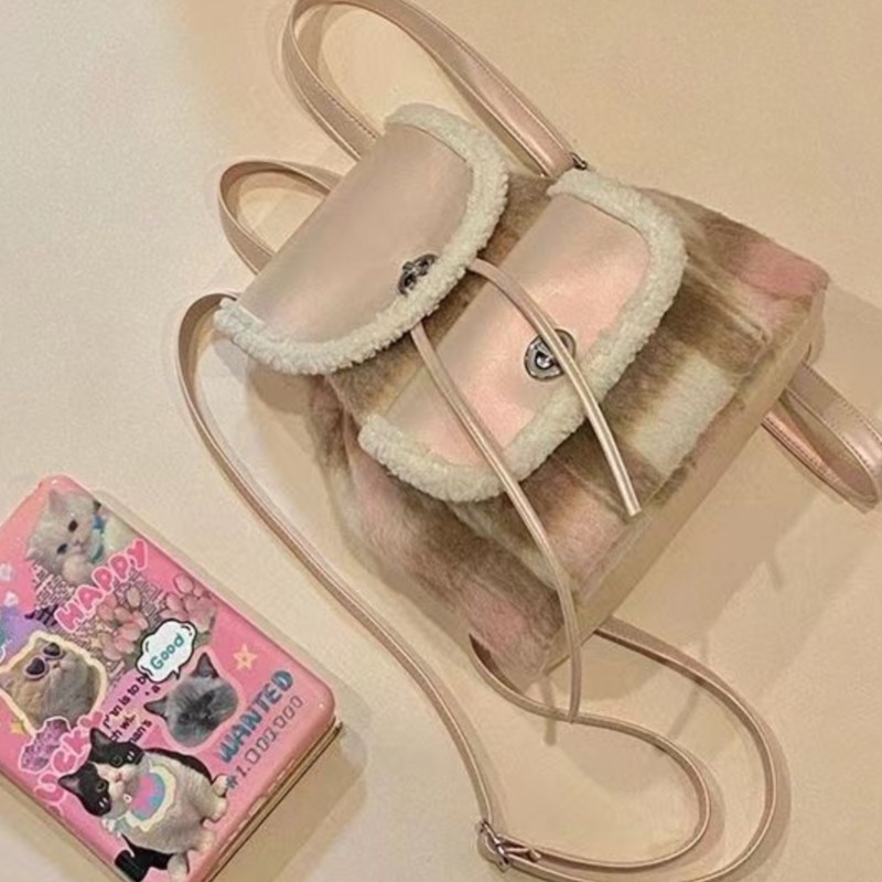 Retro Plush Soft Leather Backp - Women Bags Trend 2025 ulasan dan harga