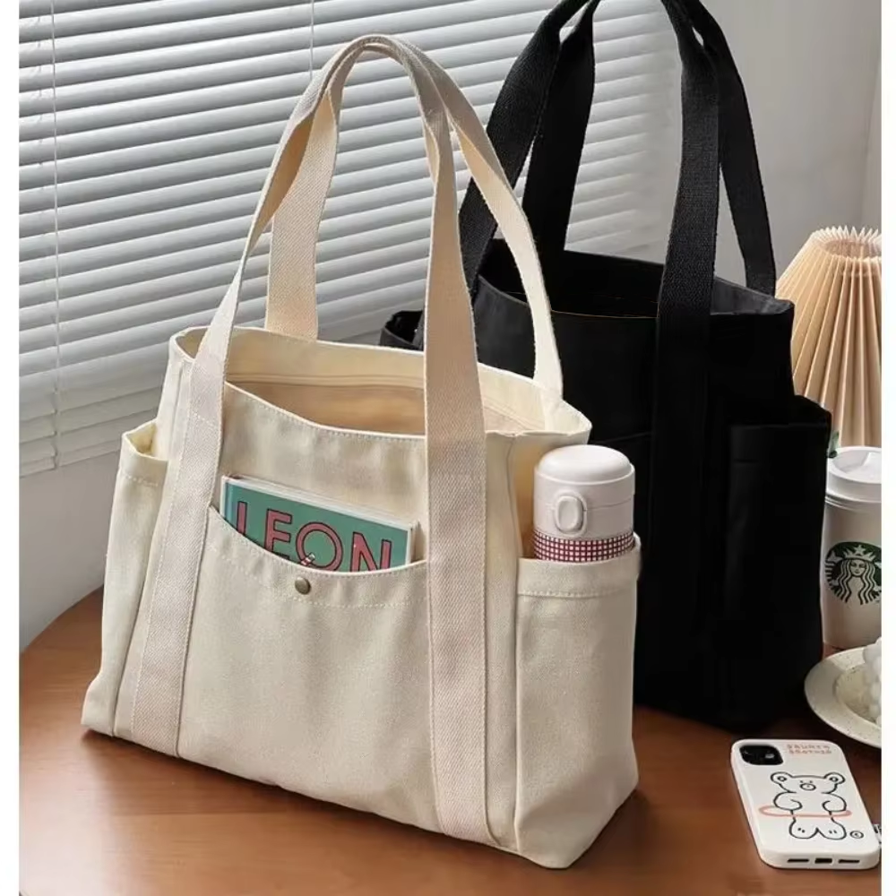Large Capacity Canvas Tote Bag - Shopper Tote Canvas ulasan dan harga