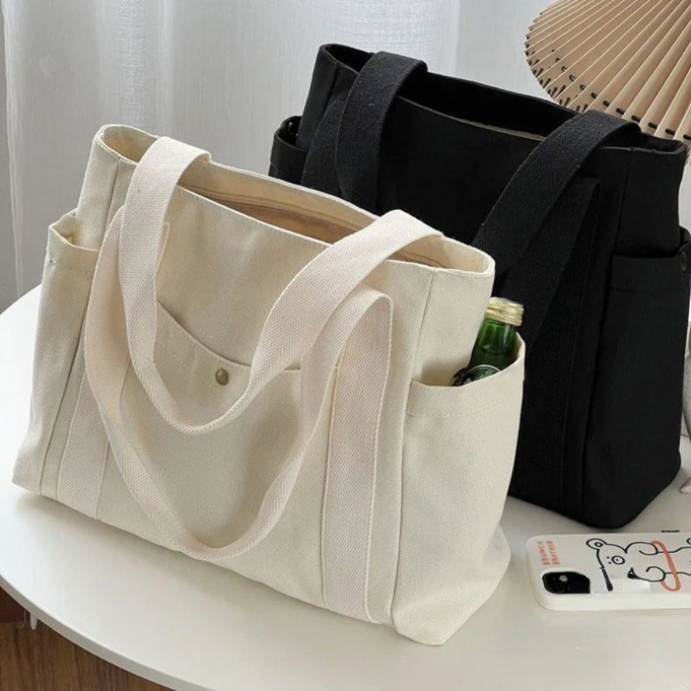 Large Capacity Canvas Tote Bag - Shopper Tote Canvas ulasan dan harga
