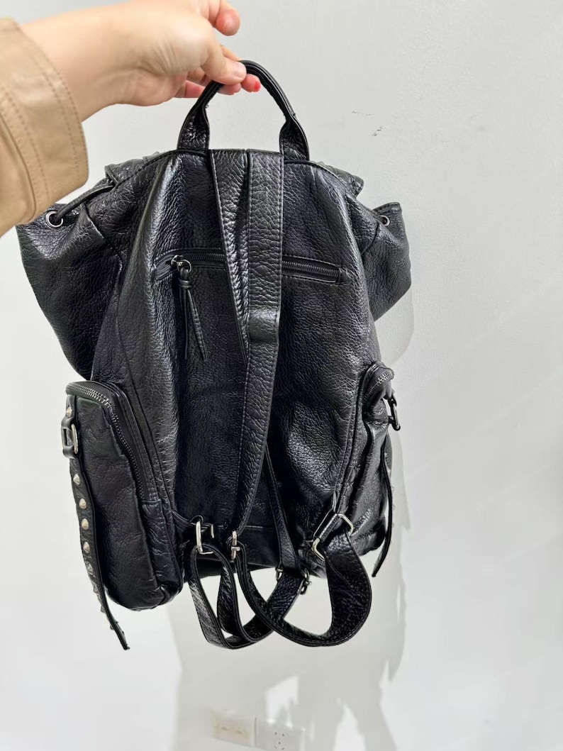 Gothic Punk PU Leather Shoulde - Women Bags For College ulasan dan harga