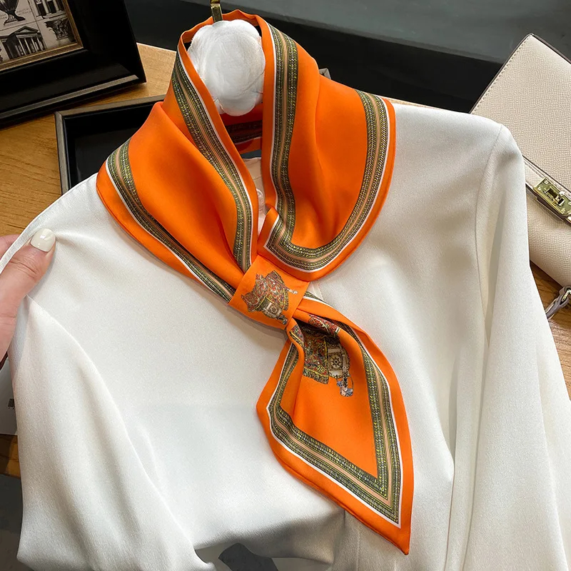 Retro Print Skinny Silk Scarfs - Women Bags Office ulasan dan harga