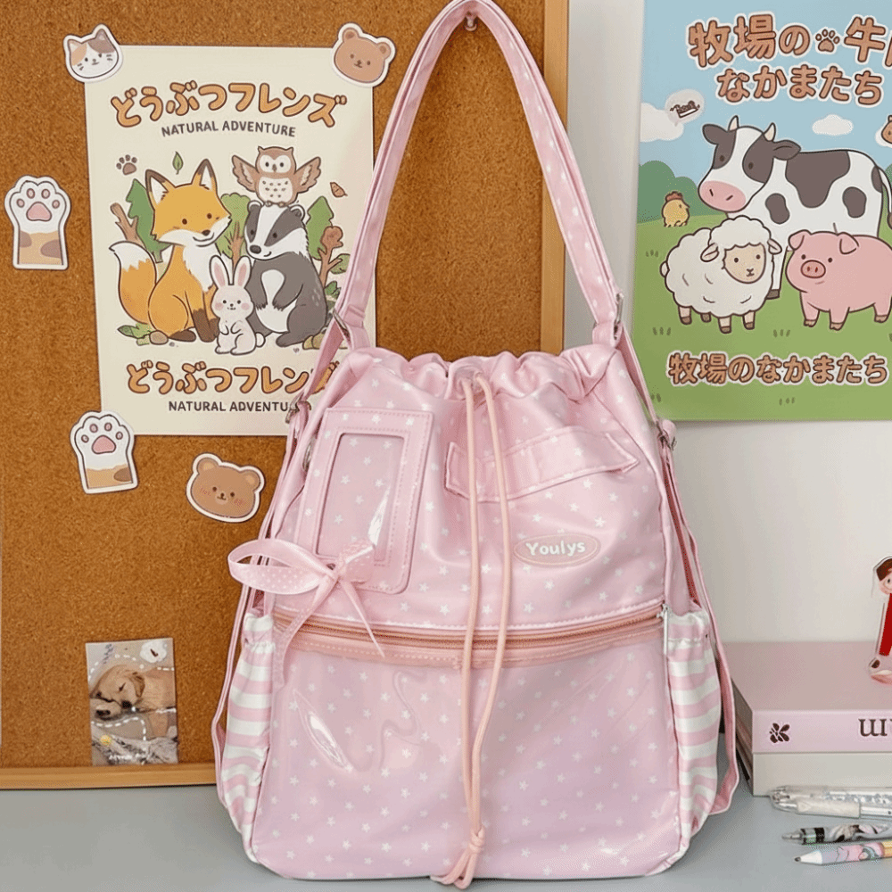 Cute Polka Dot Pattern Ita Bac - Shopper Tote Canvas ulasan dan harga