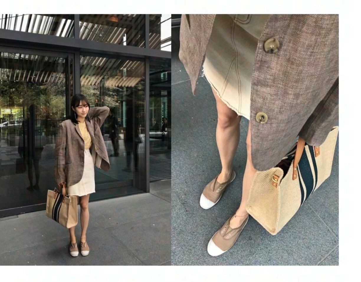 2026 New Striped Canvas Tote B - Women Bags Office ulasan dan harga