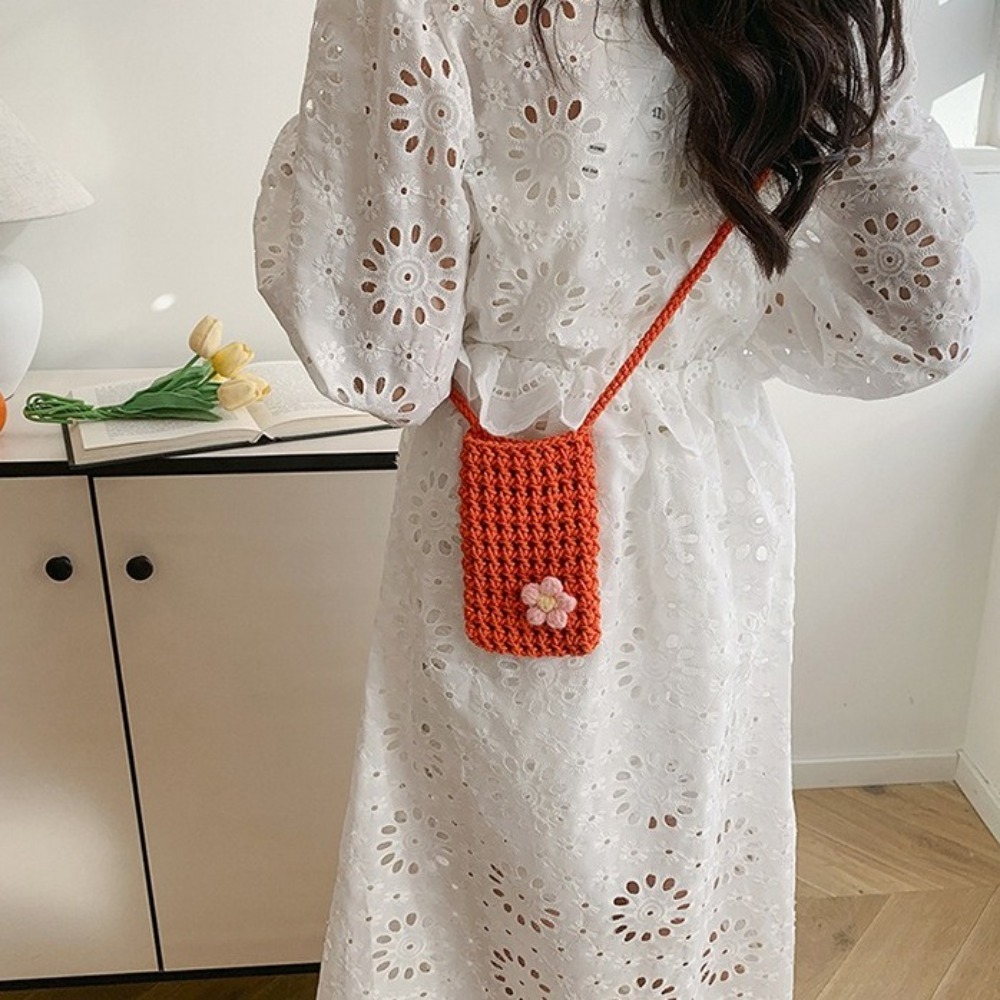 Fashion Flower Weaving Crossbo - Crochet Market Bag ulasan dan harga