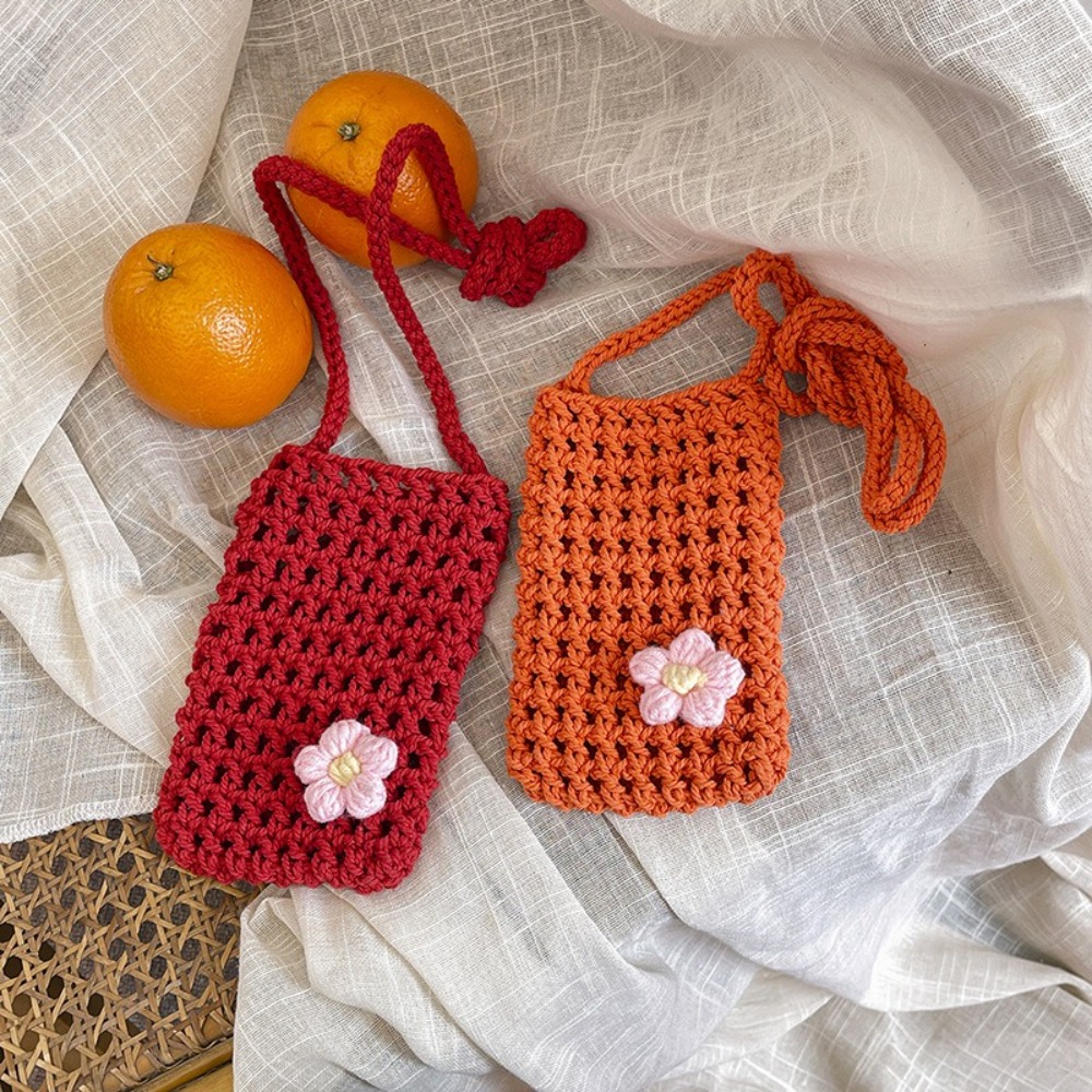 Fashion Flower Weaving Crossbo - Crochet Market Bag ulasan dan harga