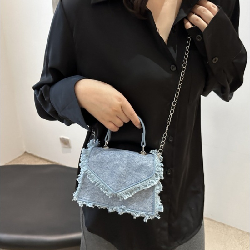Fashion Envelope Frayed Edge T - Flap Bag Envelope ulasan dan harga