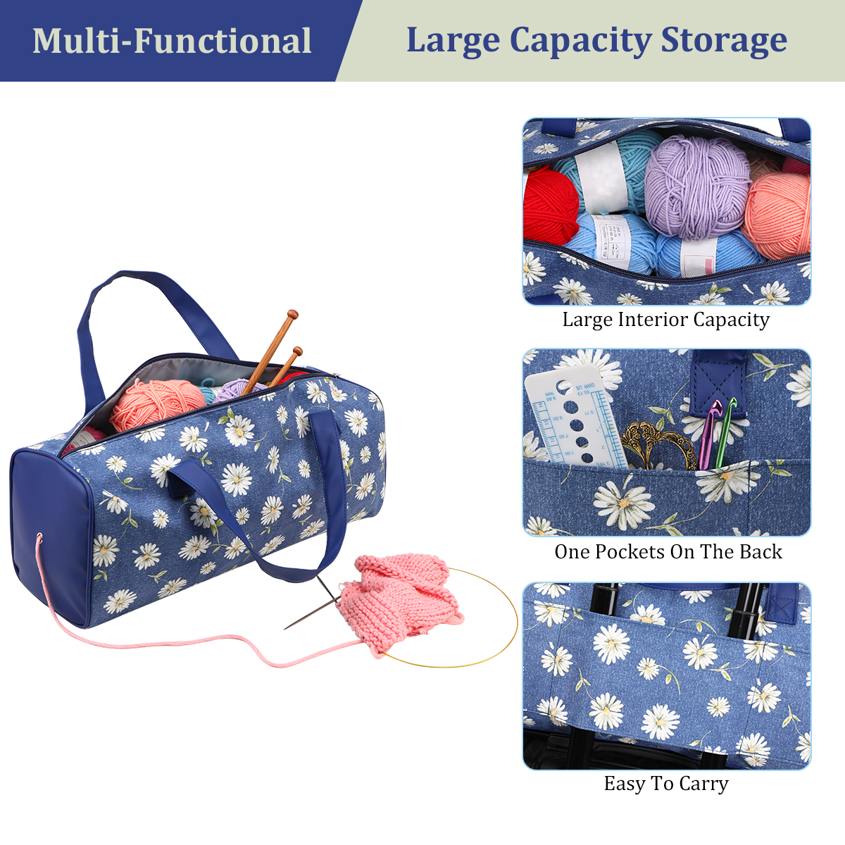Portable Yarn Crochet Hooks St - Crochet Market Bag ulasan dan harga